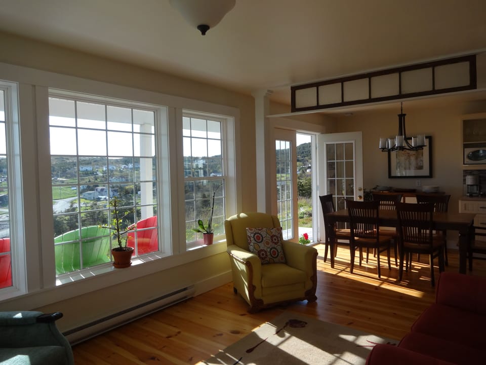 Living room and dining area.