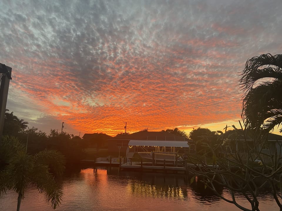 Beautiful sunsets from the west facing pool and lanai