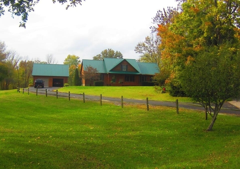 The view coming down the entrance of B Hall Road toward our house.