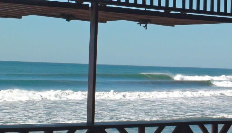 This is the view from the bar and lower patio.