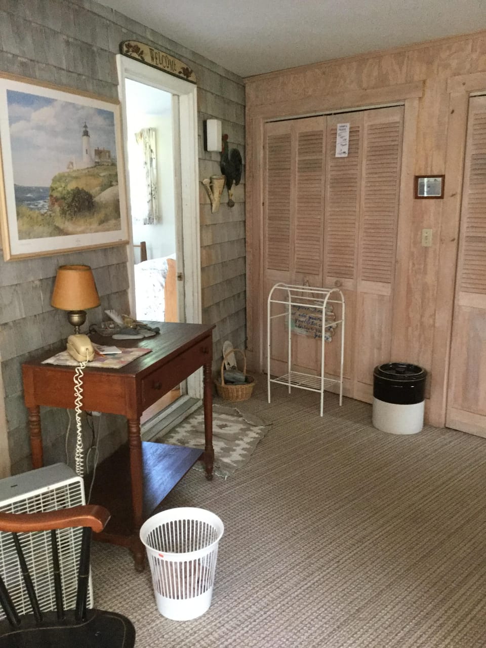 The front room leads into the first bedroom...