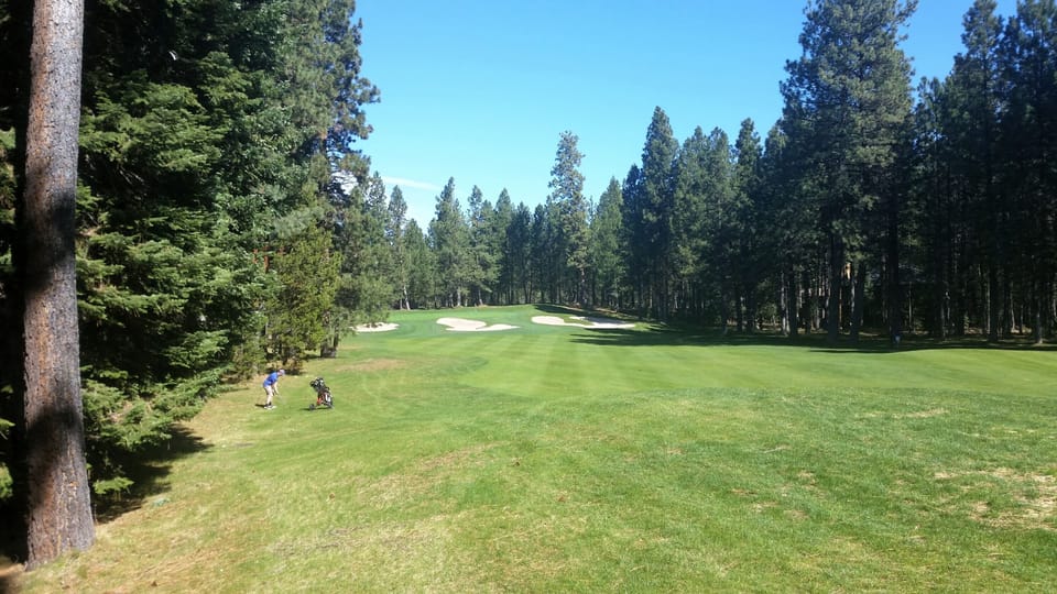 View down the 15th from the cabin