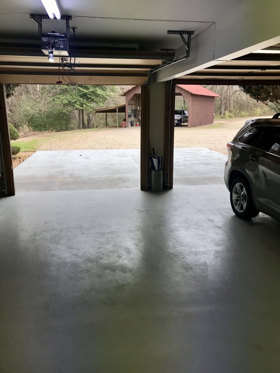Outside view from garage space