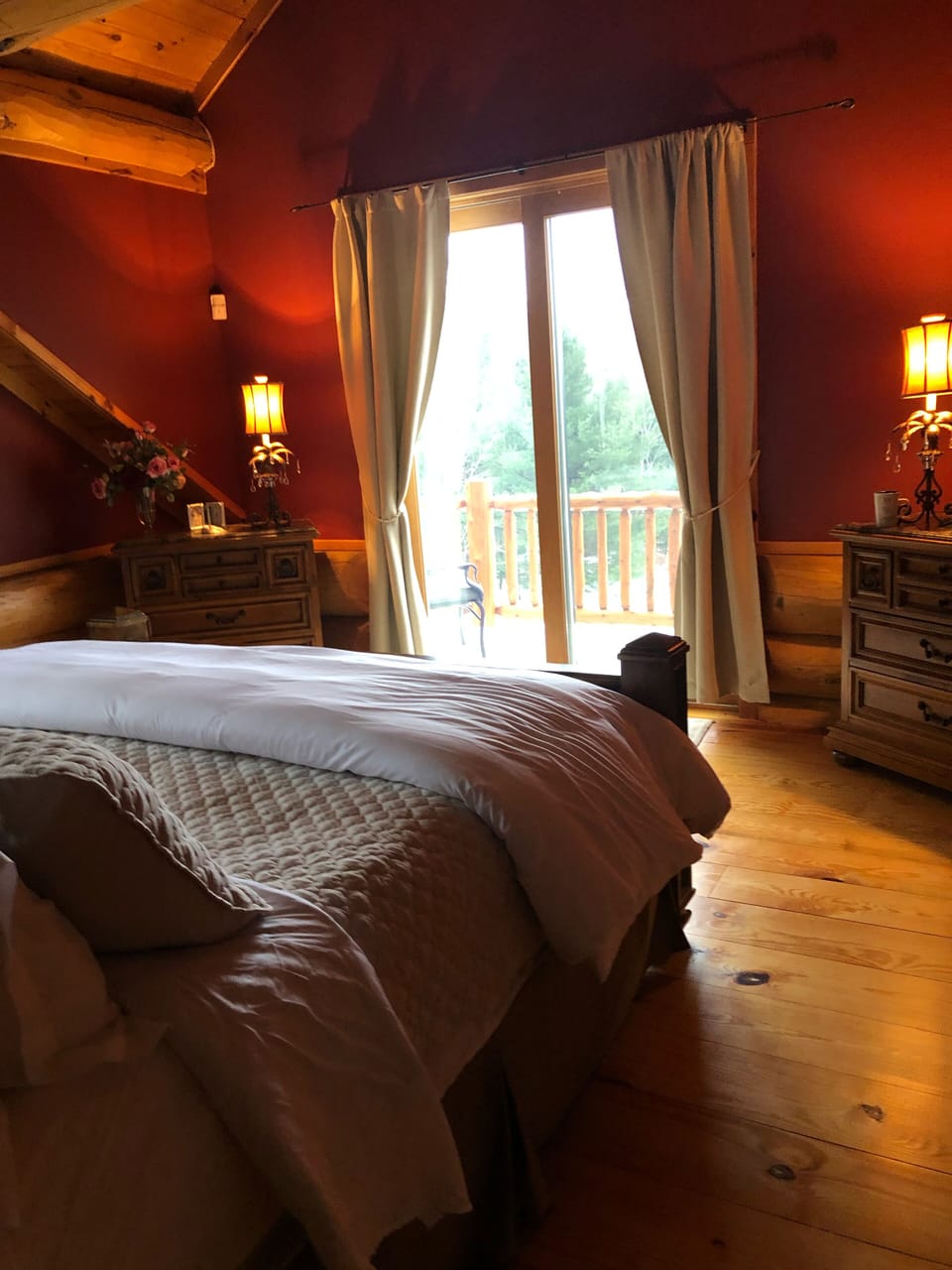 Master Bedroom with view of the Ski mountain. 