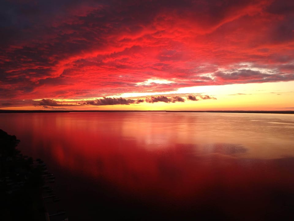 Sunset right in front of the house at 300ft up.