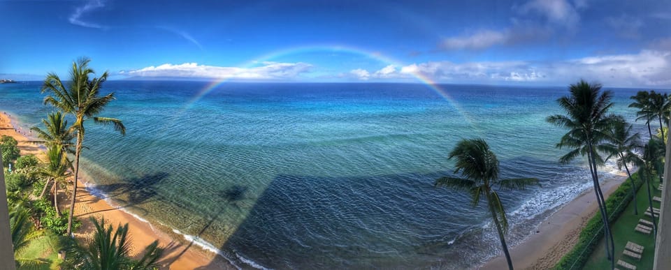 View from Mahana 818 lanai overlooking the Pacific, Kaanapali Beach