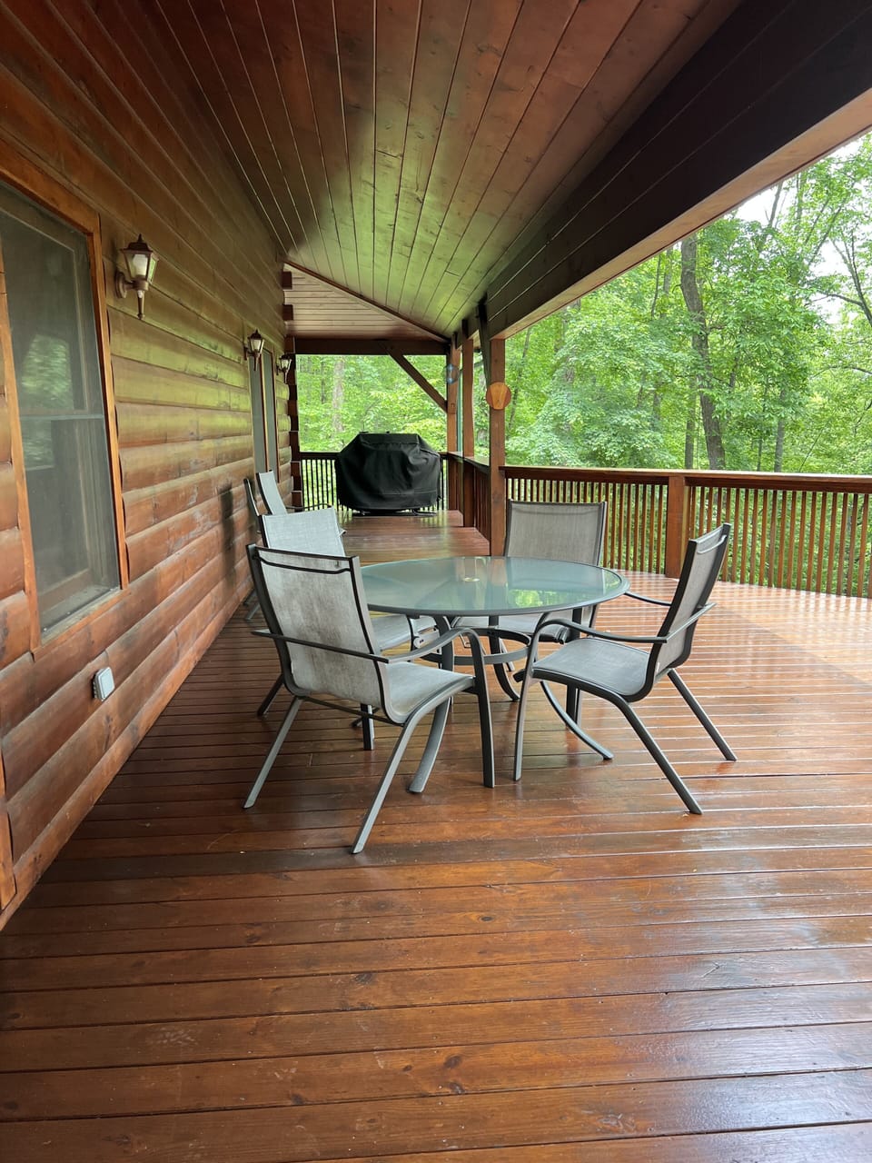 Deck with gas grill and tremendous mountain views