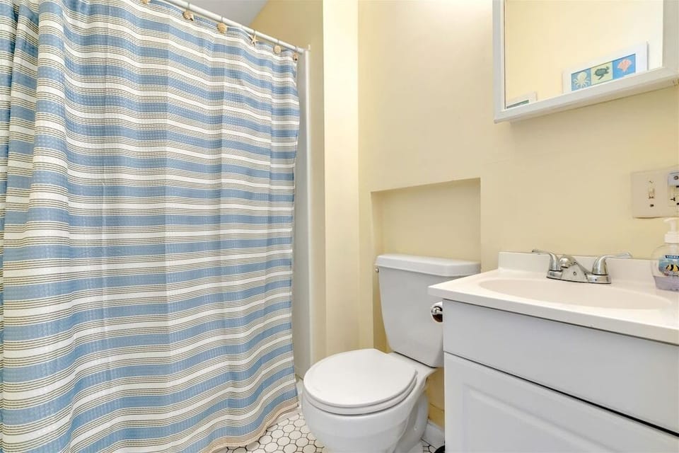 Main floor full bathroom with shower stall (no tub)