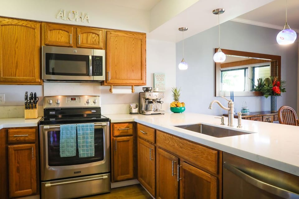 Well equipped kitchen area