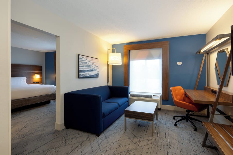 In-room safe, desk, laptop workspace, blackout drapes