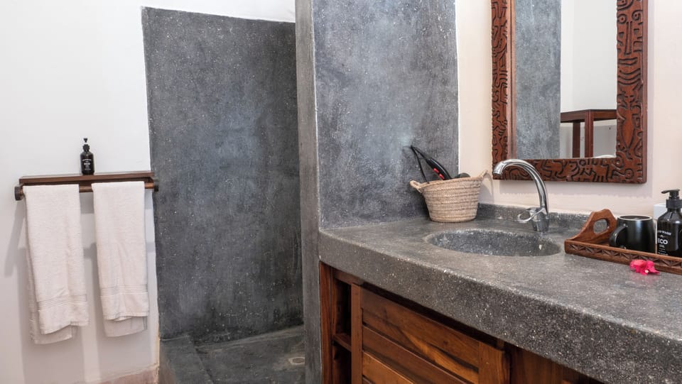 Suite | Bathroom | Shower, free toiletries, hair dryer, towels