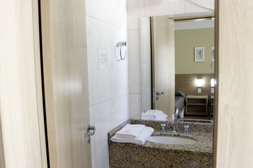 Hair dryer, bidet, towels, soap