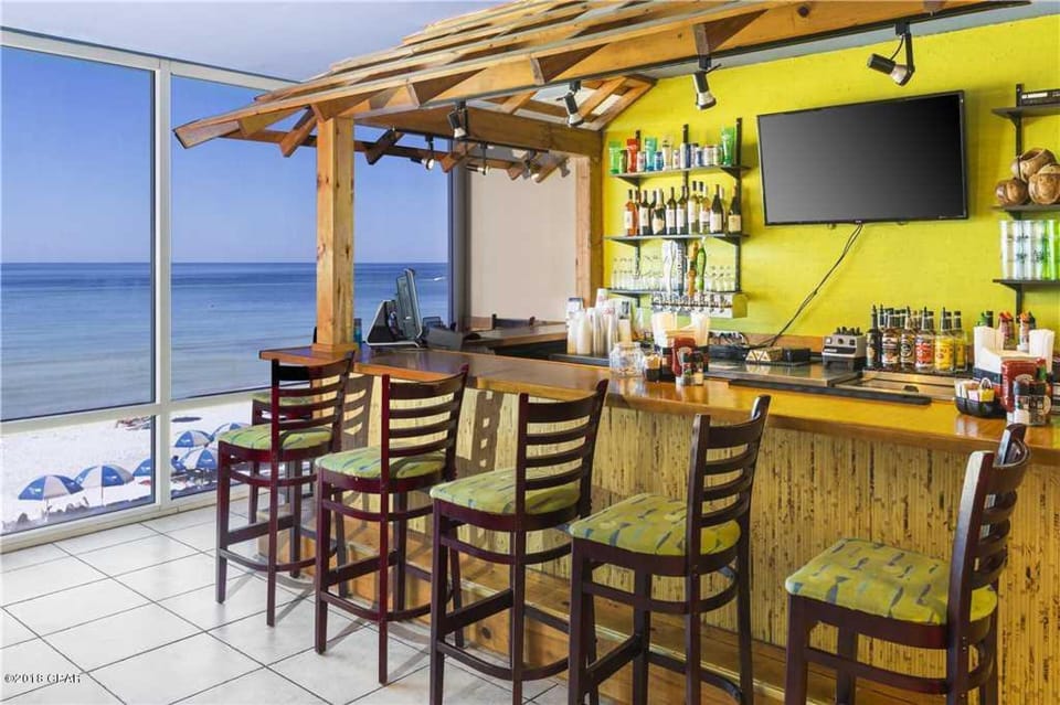 Grab a quick drink at the resort's tiki bar!