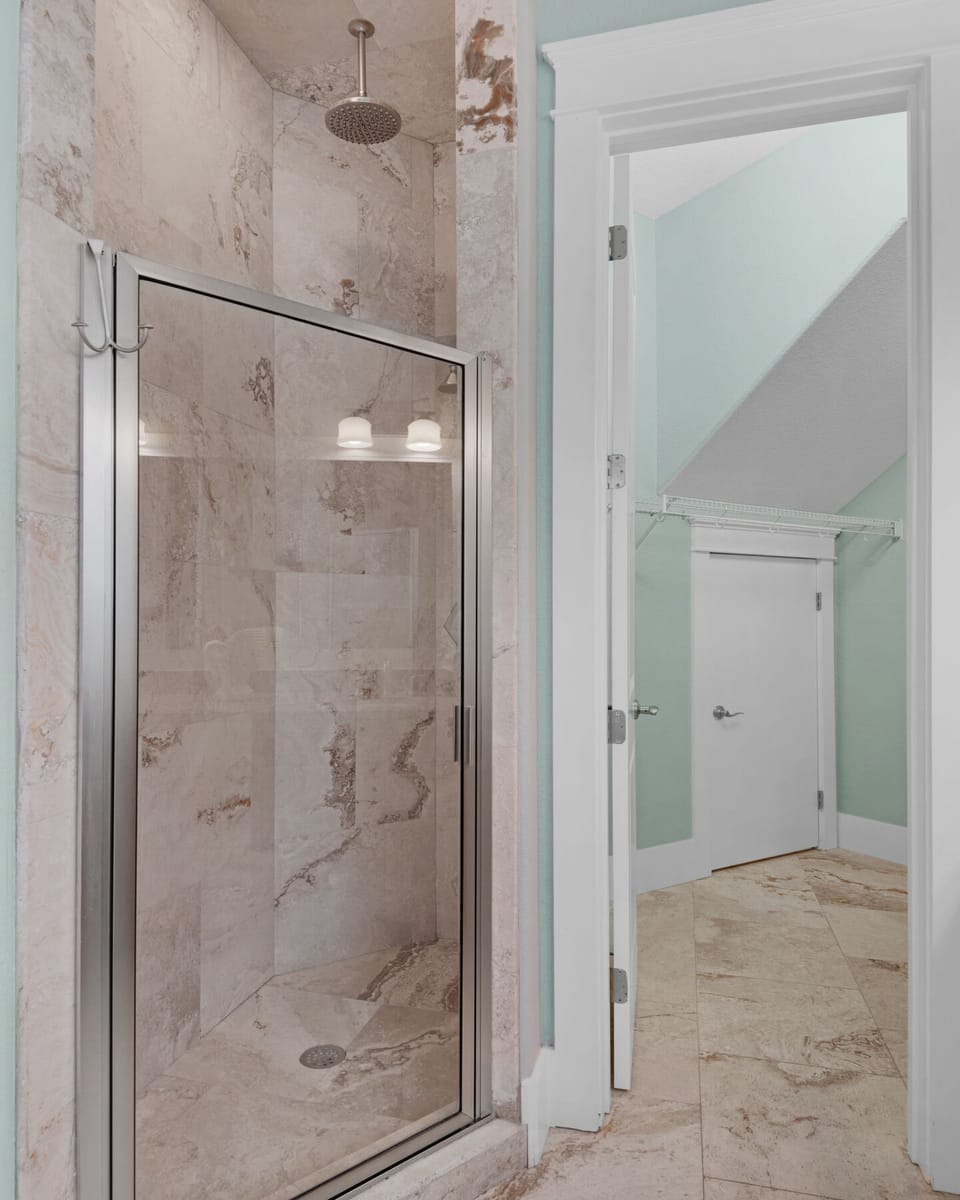 1st floor master shower with rainfall showerhead