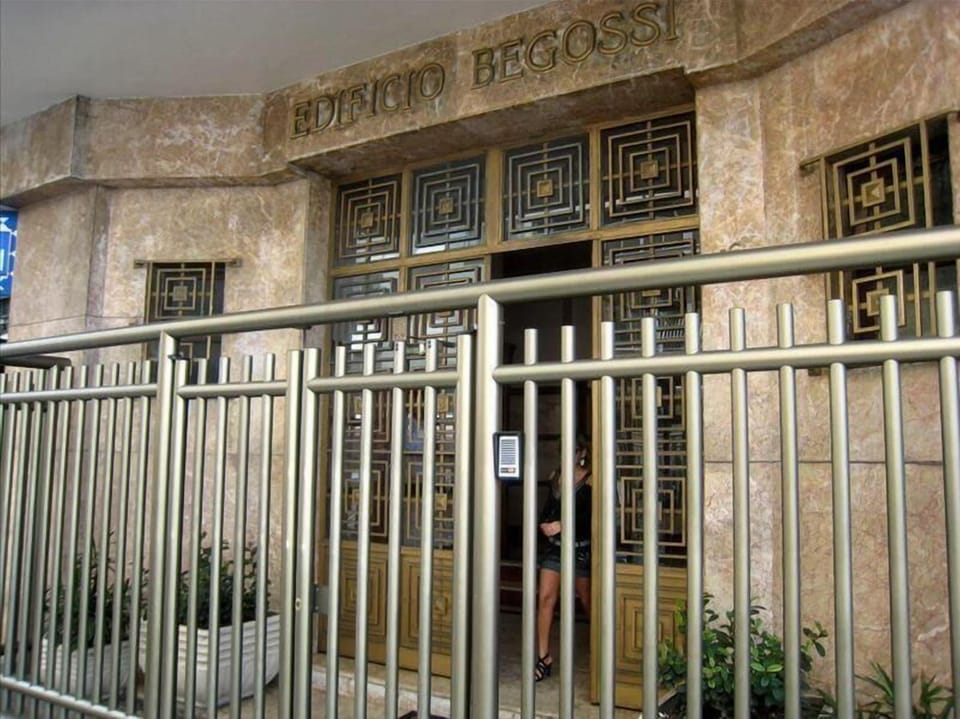 Entrance to our building with 24 hour reception and security