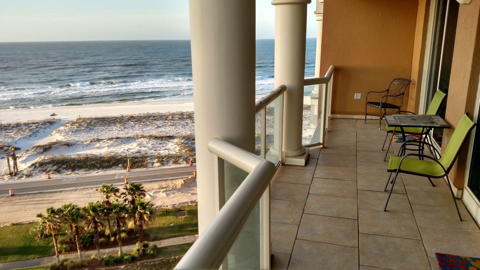 Beachfront views from the 28 ft long balcony