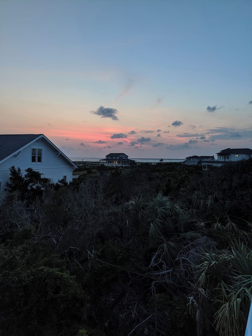 The sunset view from our upper sun porch. 