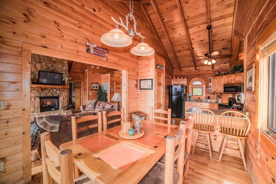 Dining room, great room and kitchen