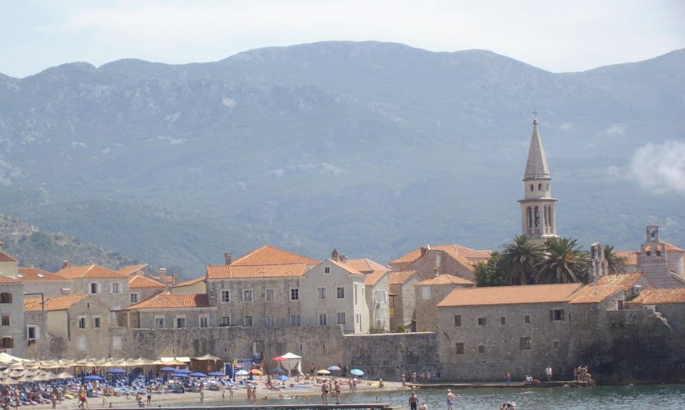 Budva Old Town with beach
