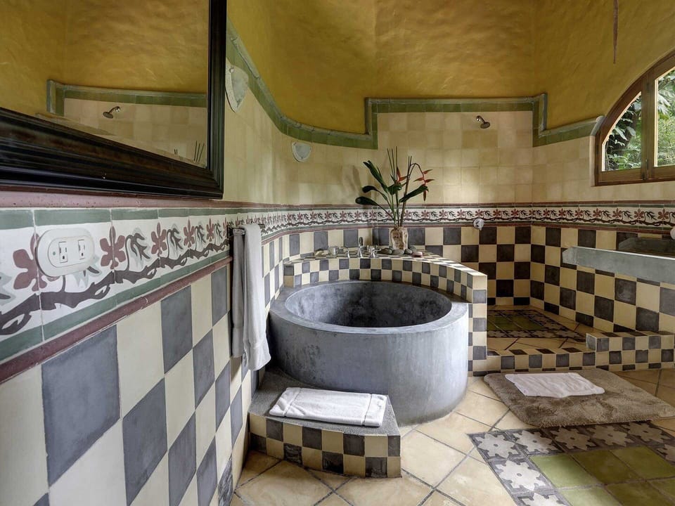 The beautiful custom-designed master bath