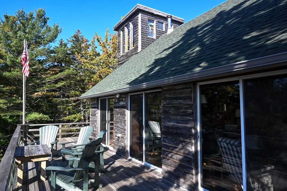 The second-story, wrap-around deck is one of Yassou's most impressive features. 