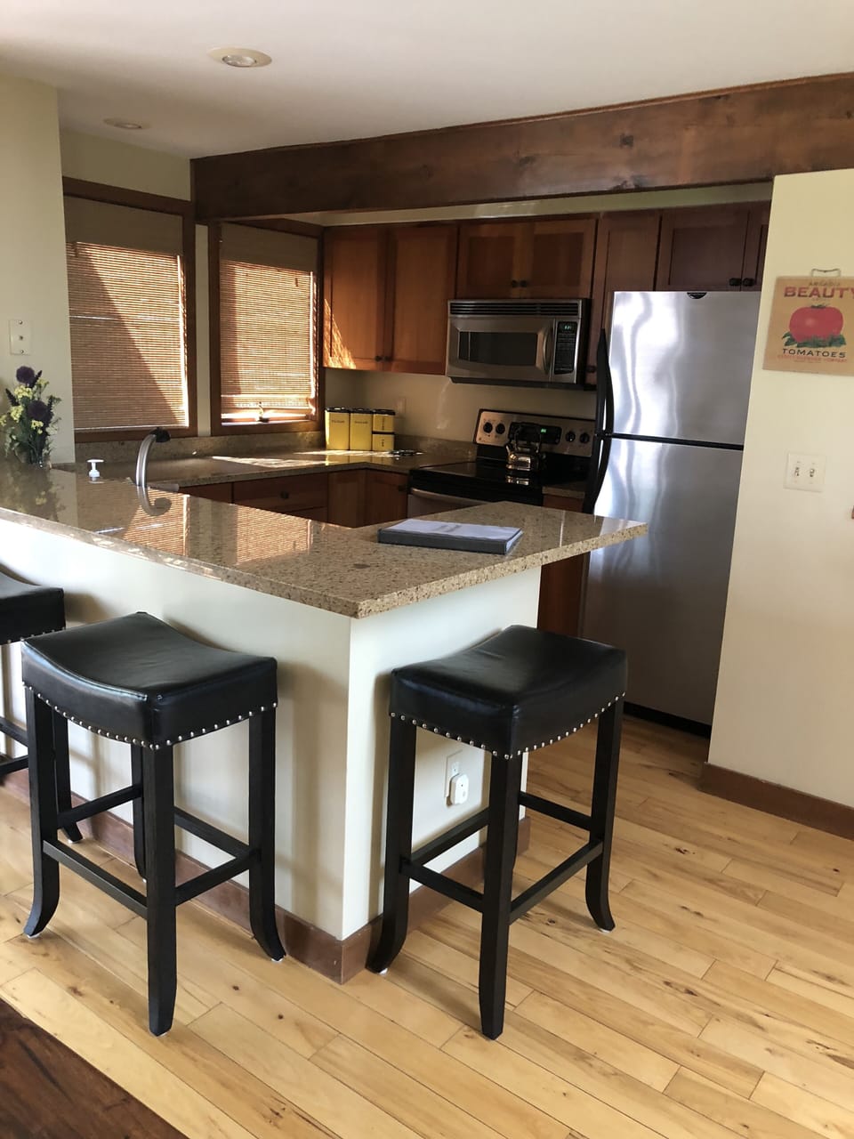 Kitchen with bar height counter