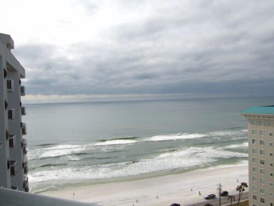 Beach view from our balcony