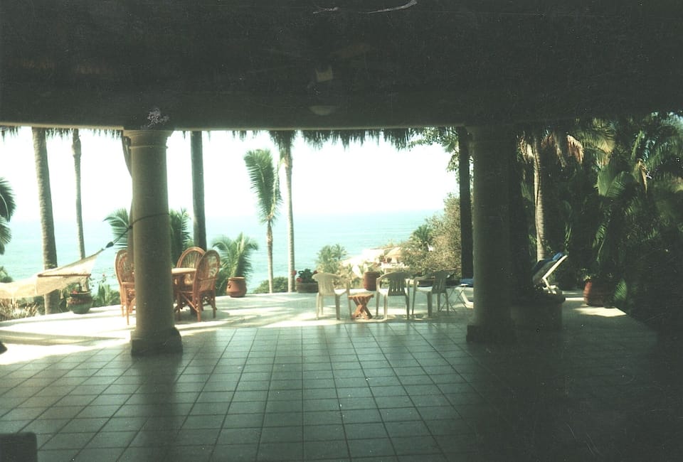 Looking out at the ocean from the hallway