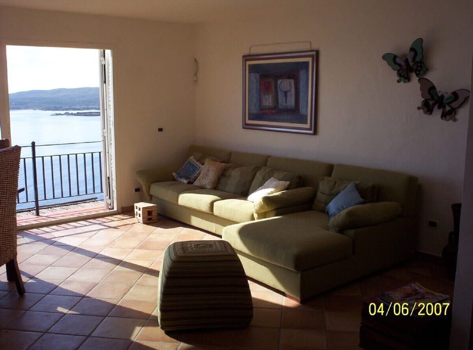 comfortable living room with a view