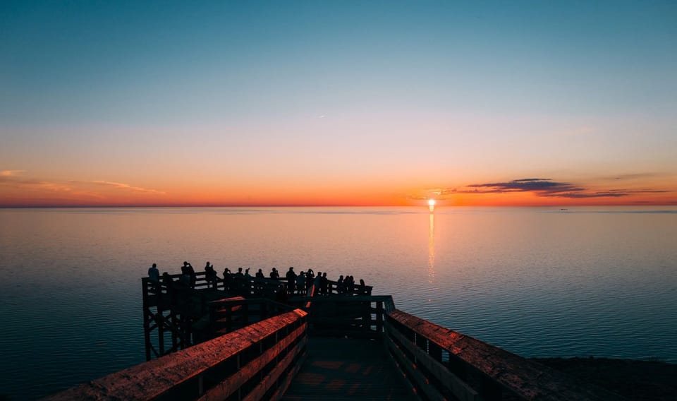 Near the Sleeping Bear Sand Dunes scenic lookout.