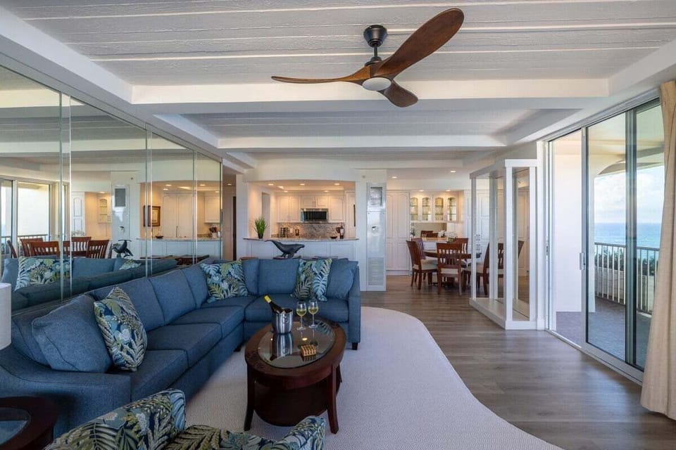 Open floor plan offers lots of room to spread out while still spending time together.