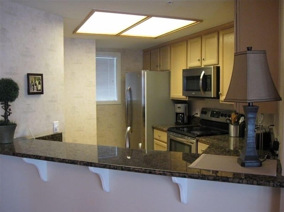 Kitchen and bar area