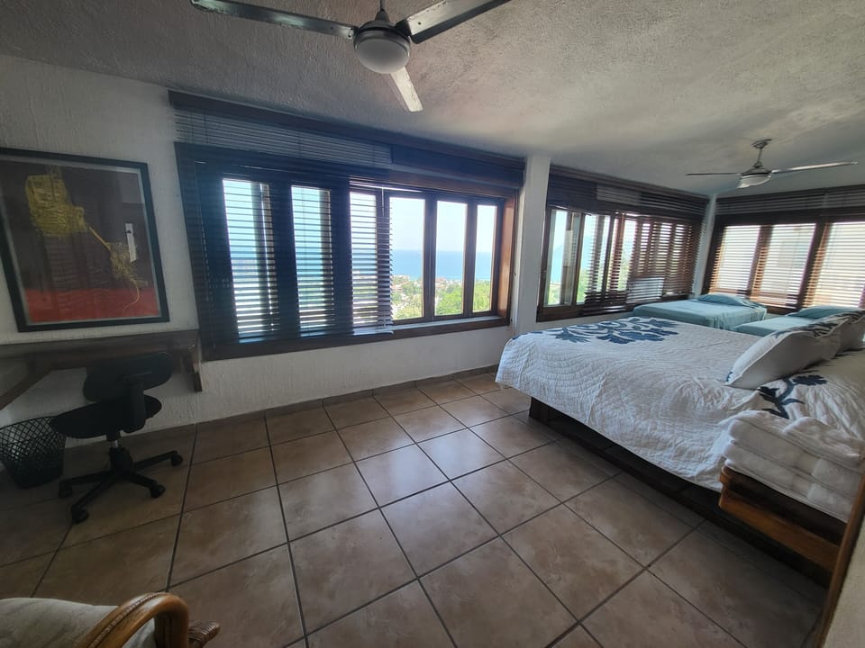 King Size bed with ocean view