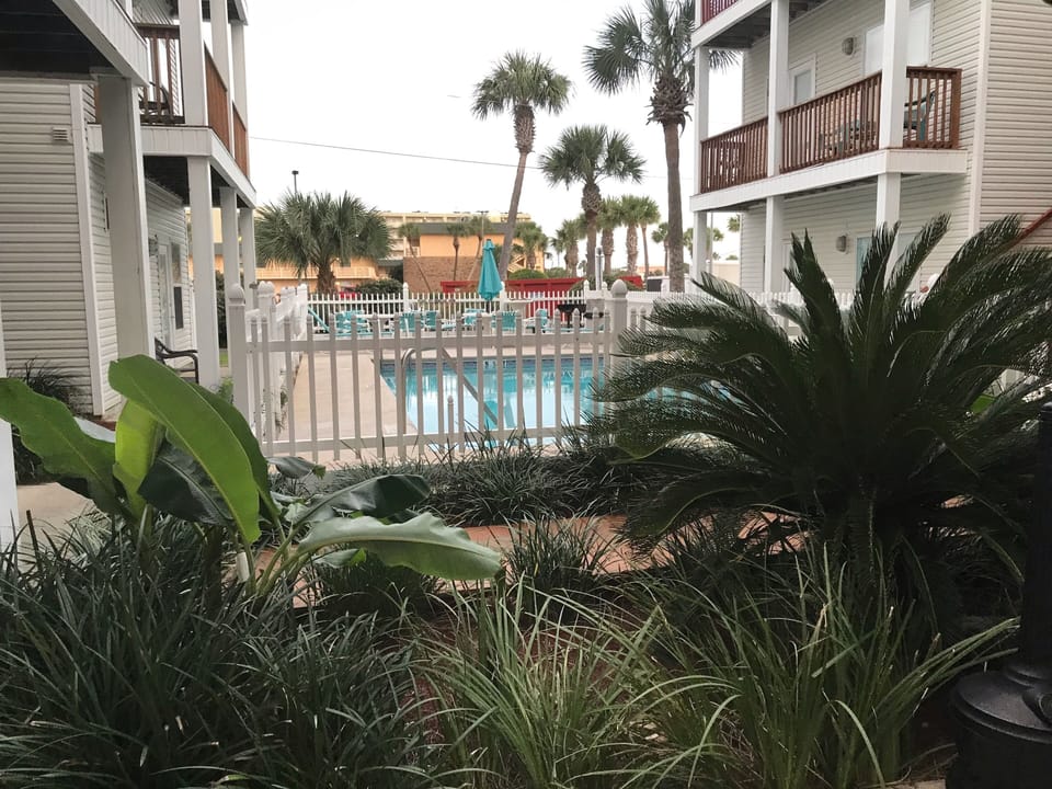 Out side by pool