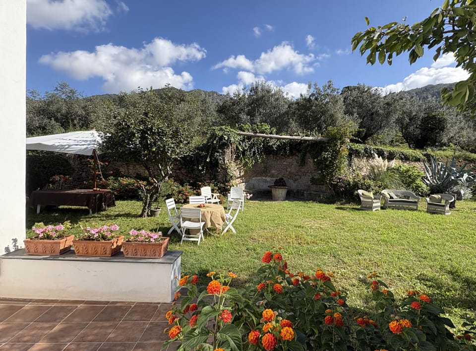 Giardino con zone relax attrezzate