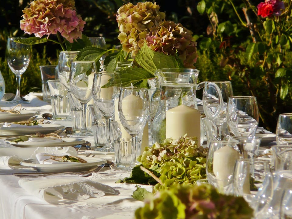 Outdoor banquet area