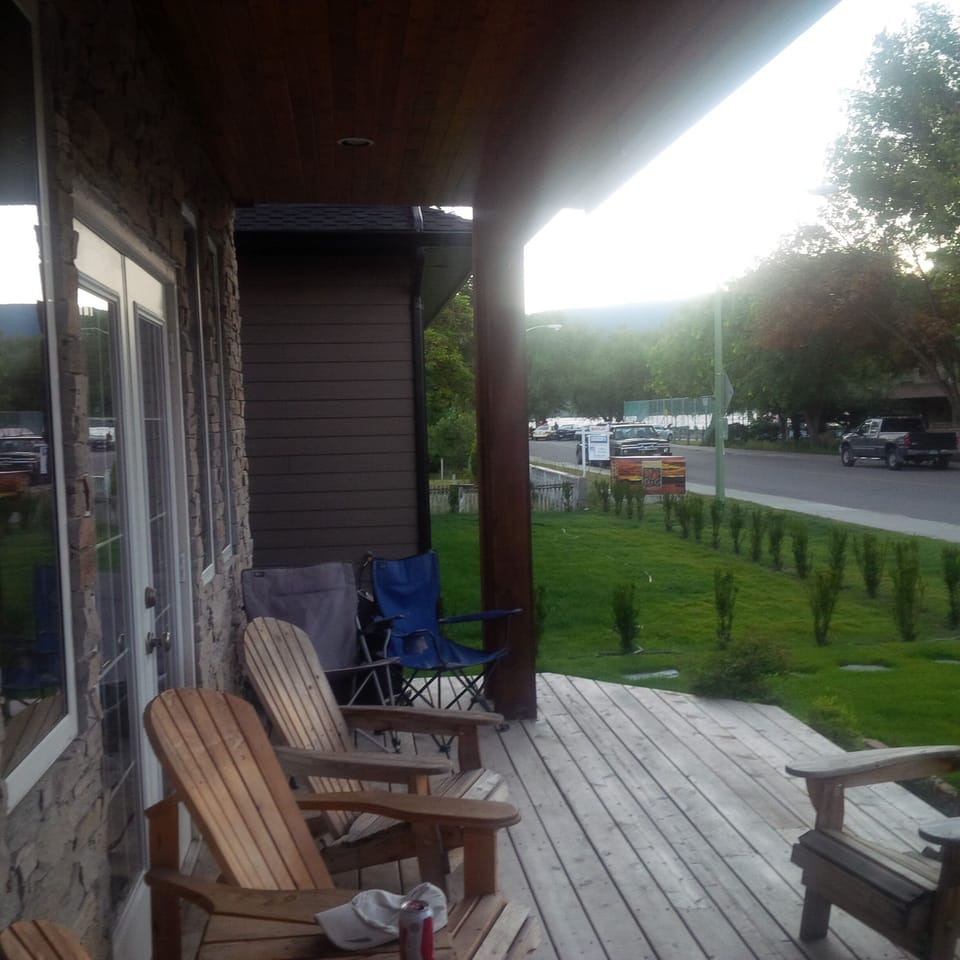 front deck - winter time, view of OK lake