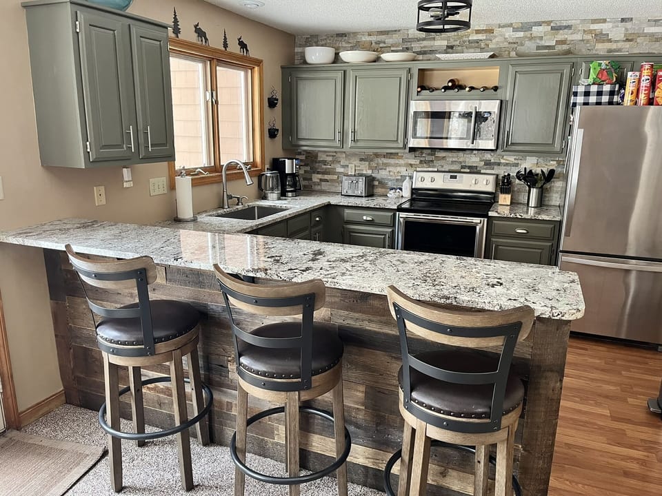 Breakfast bar with seating.