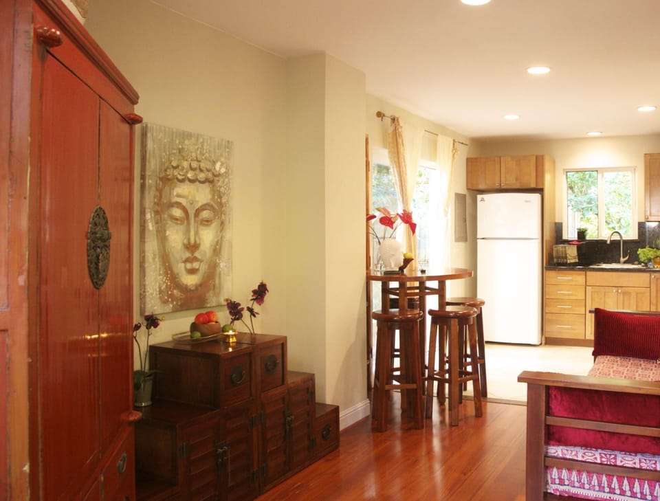 From the bedroom to the living areas.  