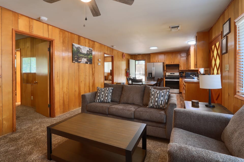 Living room with a sofa and loveseat