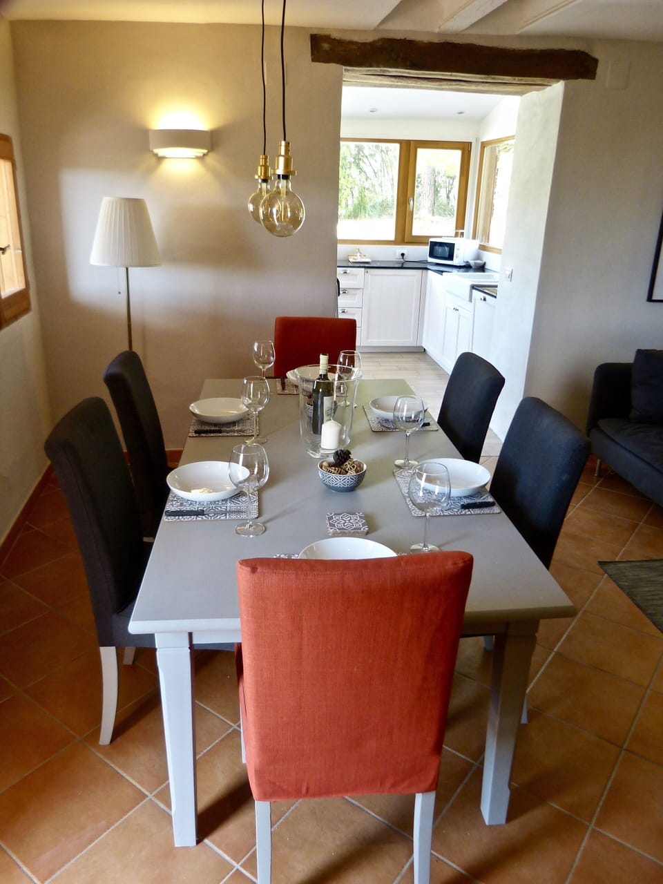 Dining area leading to kitchen