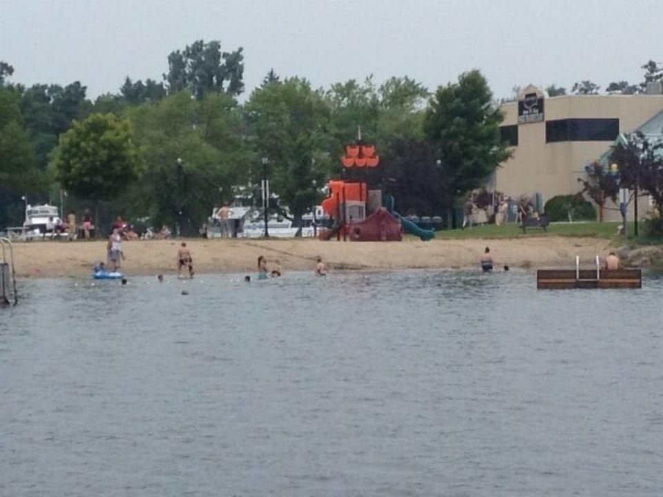 Children will enjoy the beach at the Joel Stone Park on the waterfront