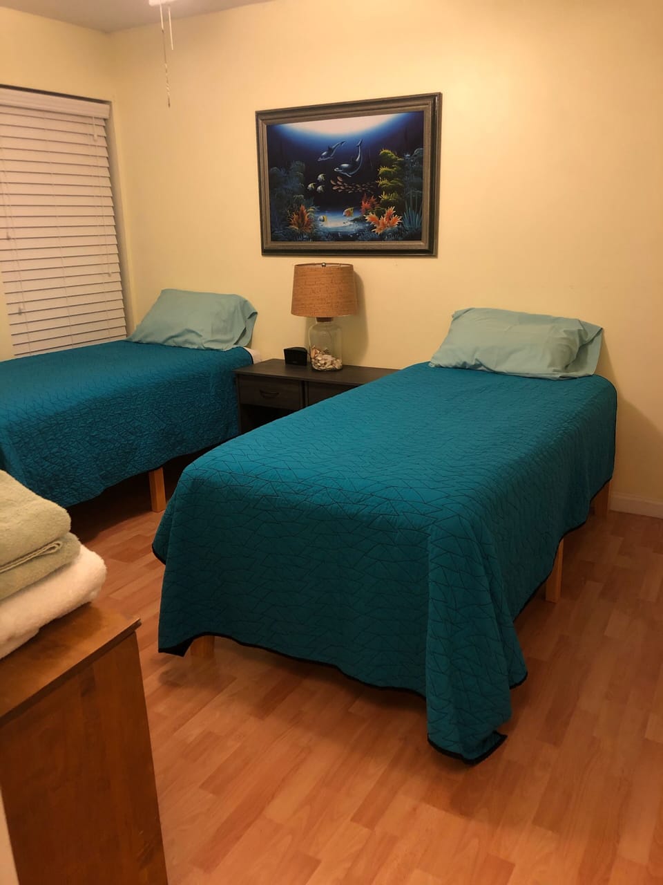 2nd bedroom has 2 full size beds that can be arranged next to each other 