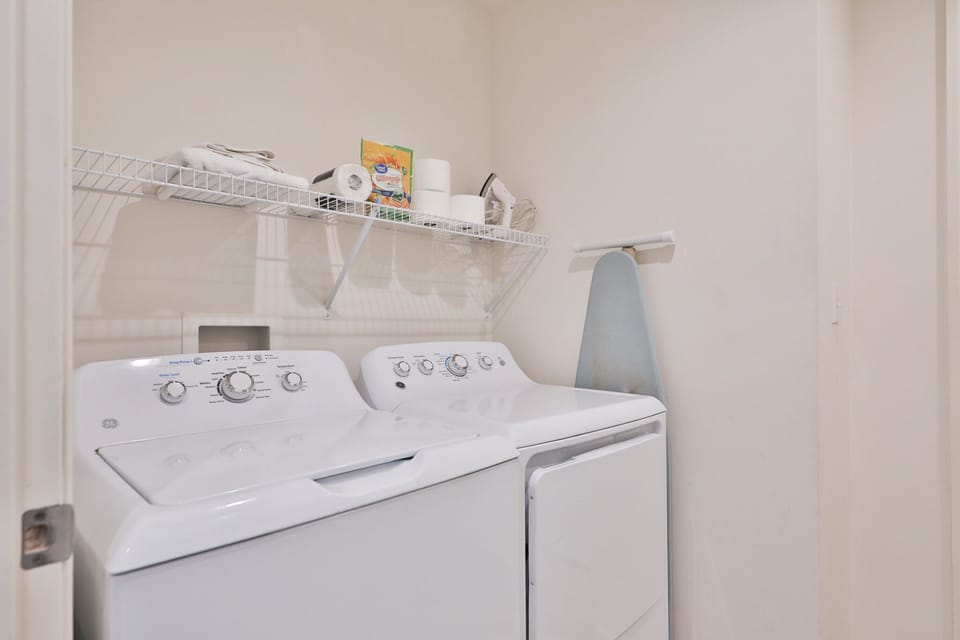 Washer and dryer in unit.