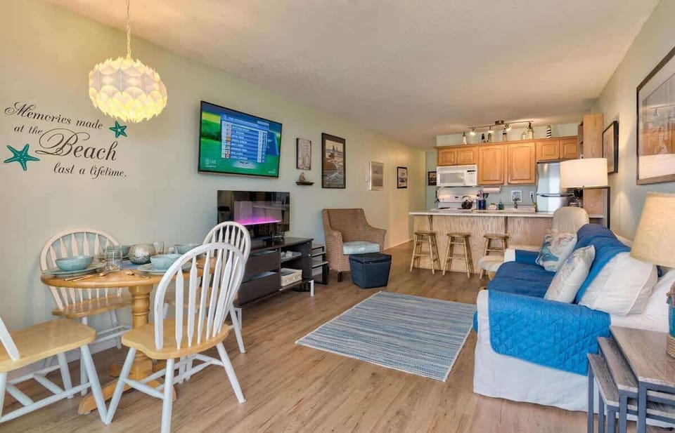 The living room is open and spacious.