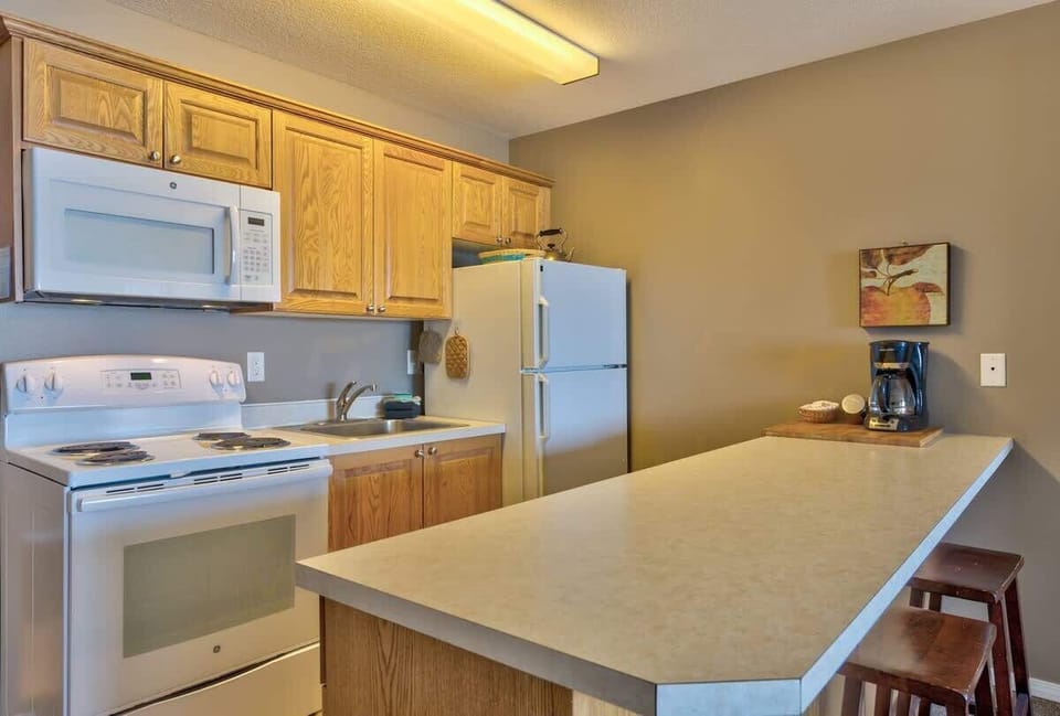 The spacious kitchenette