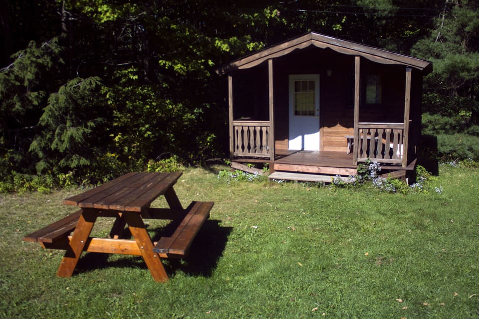 Front view of Story Time Cabin