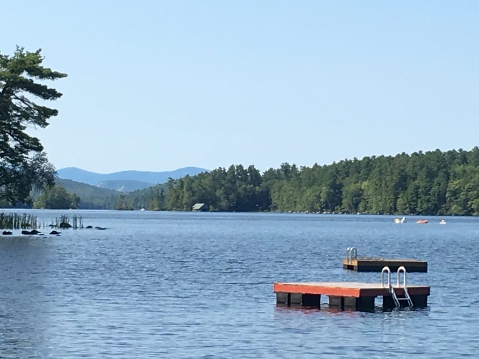 I cannot get enough of this view from either our dock or swim raft! Check it out