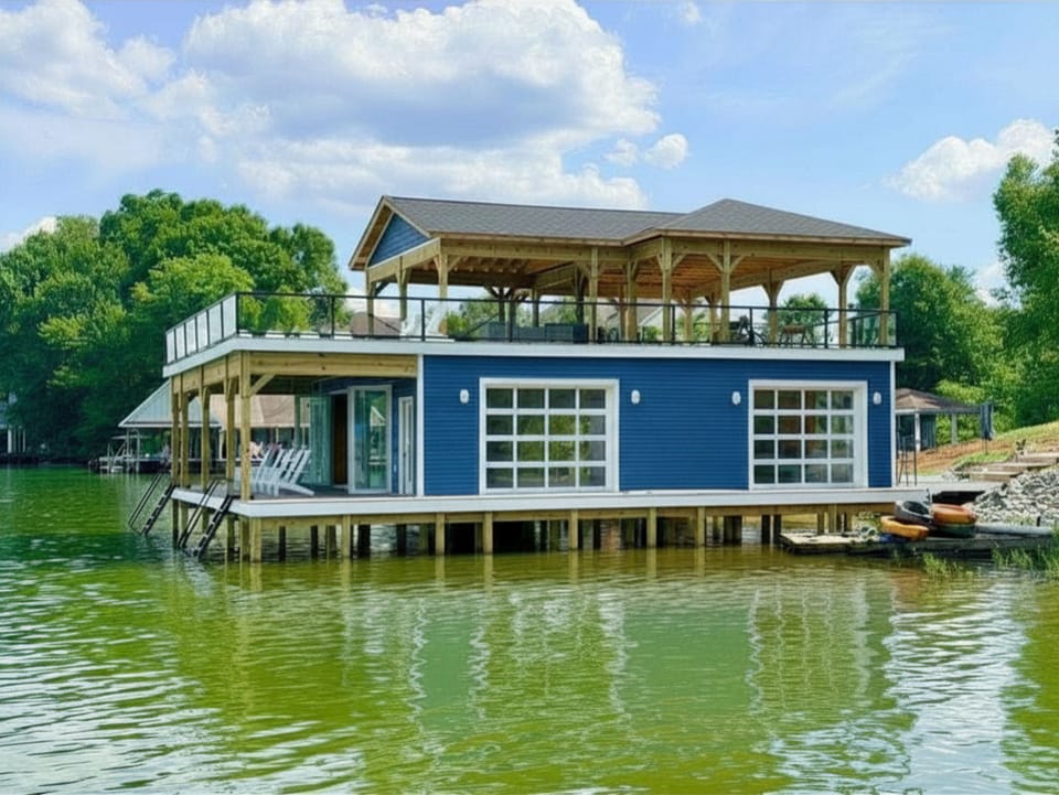 Side view of the new 4k sqft boathouse