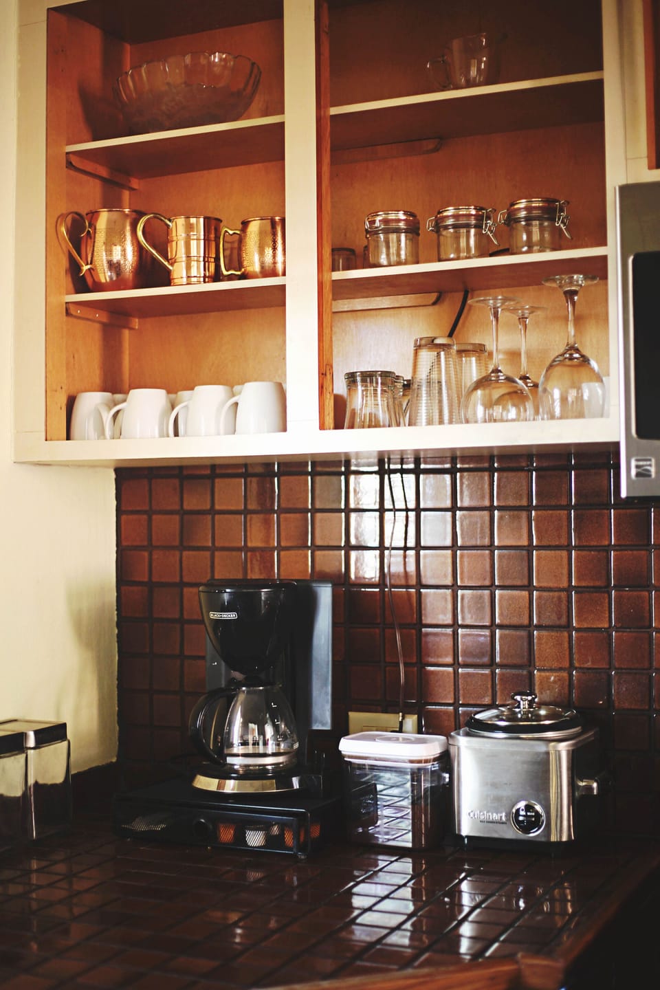 Enjoy your favorite coffee or tea prepared in the cozy kitchen.